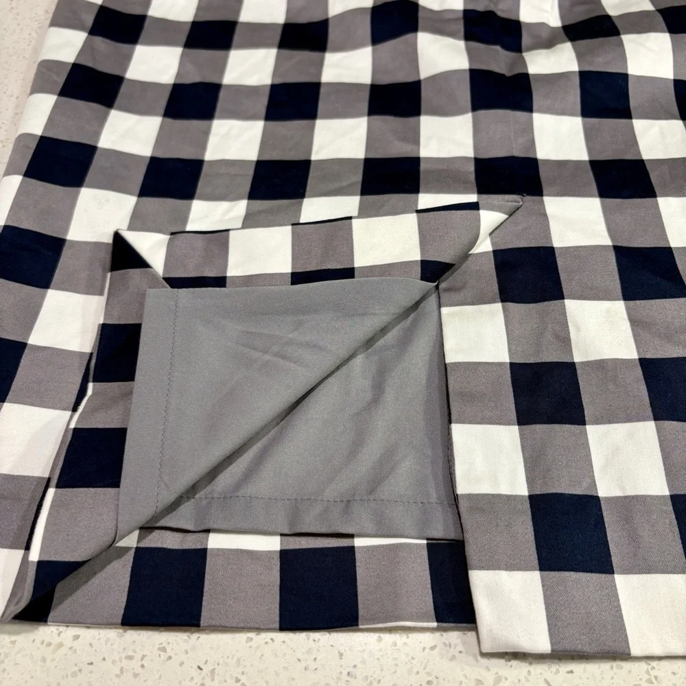 Banana Republic Navy and White Gingham Midi Skirt Size 6 - Picture 6 of 10